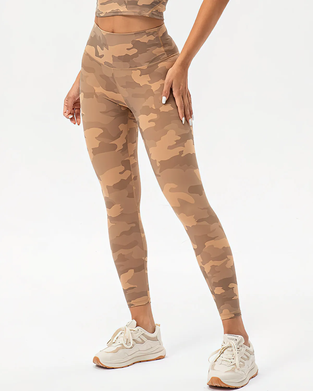 Harper Camo Leggings - Teak