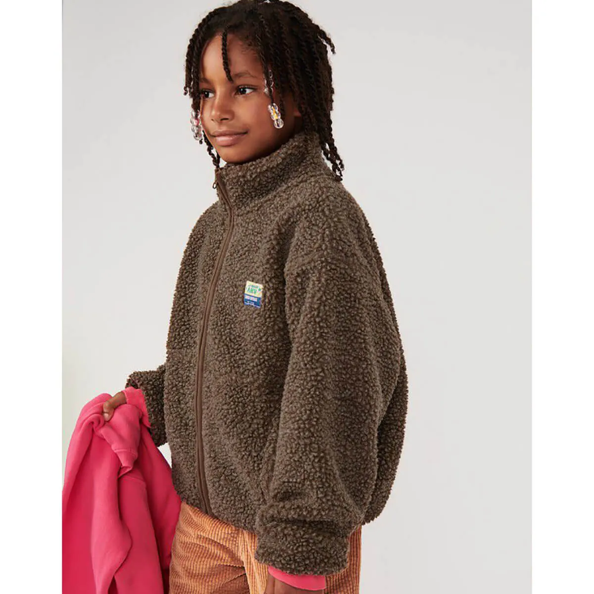 Hoktown Kid's Fleece Jacket in Melange Candied Chestnut by American Vintage