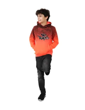 Kid's No Rules Kid's Embroidered Hoodie-Orange Black