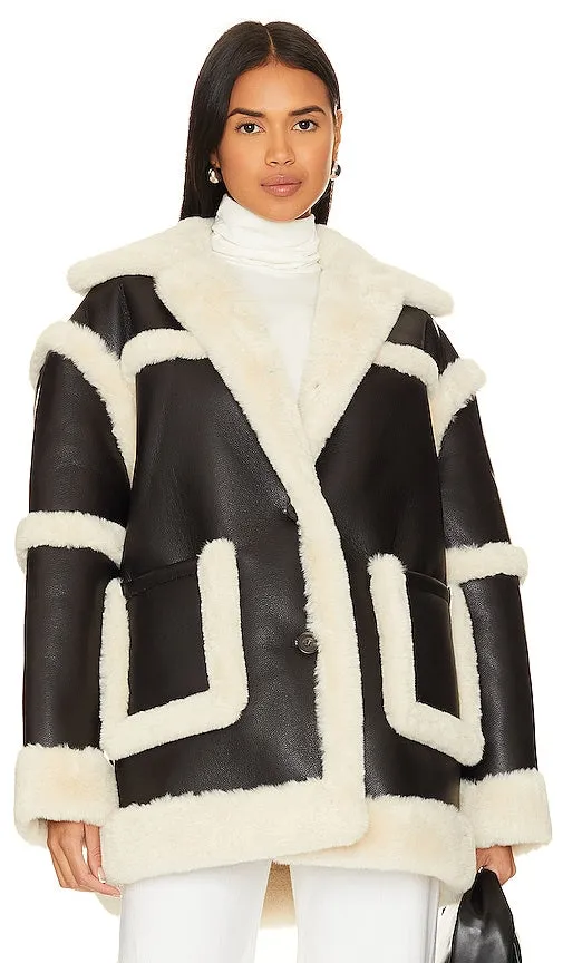 L'Academie x Marianna Margot Sherpa Coat in Black