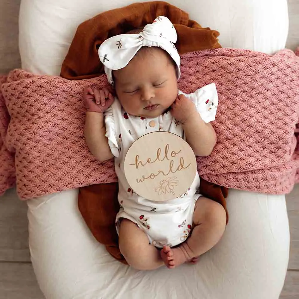 Ladybug Short Sleeve Organic Bodysuit with Frill