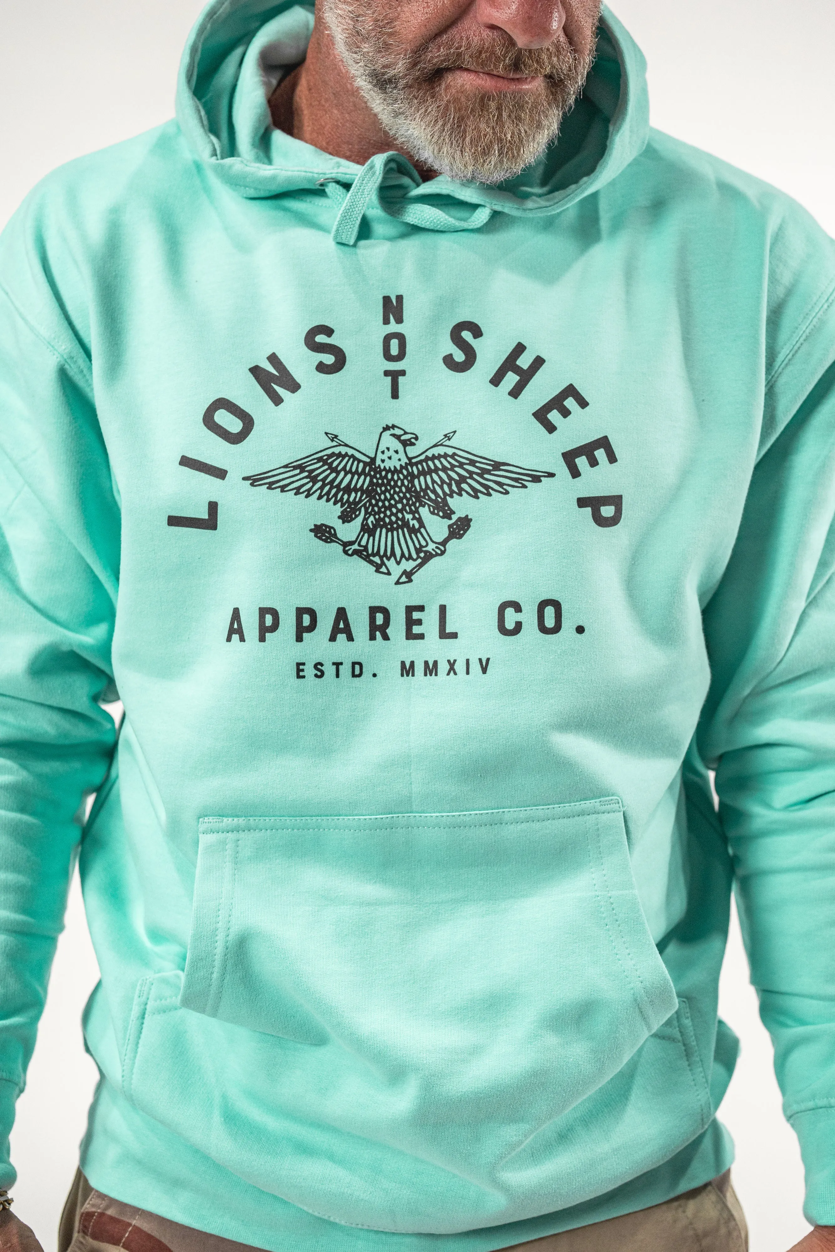 Lions Not Sheep "Vintage Eagle" Unisex Pullover Hoodie - Mint Edition