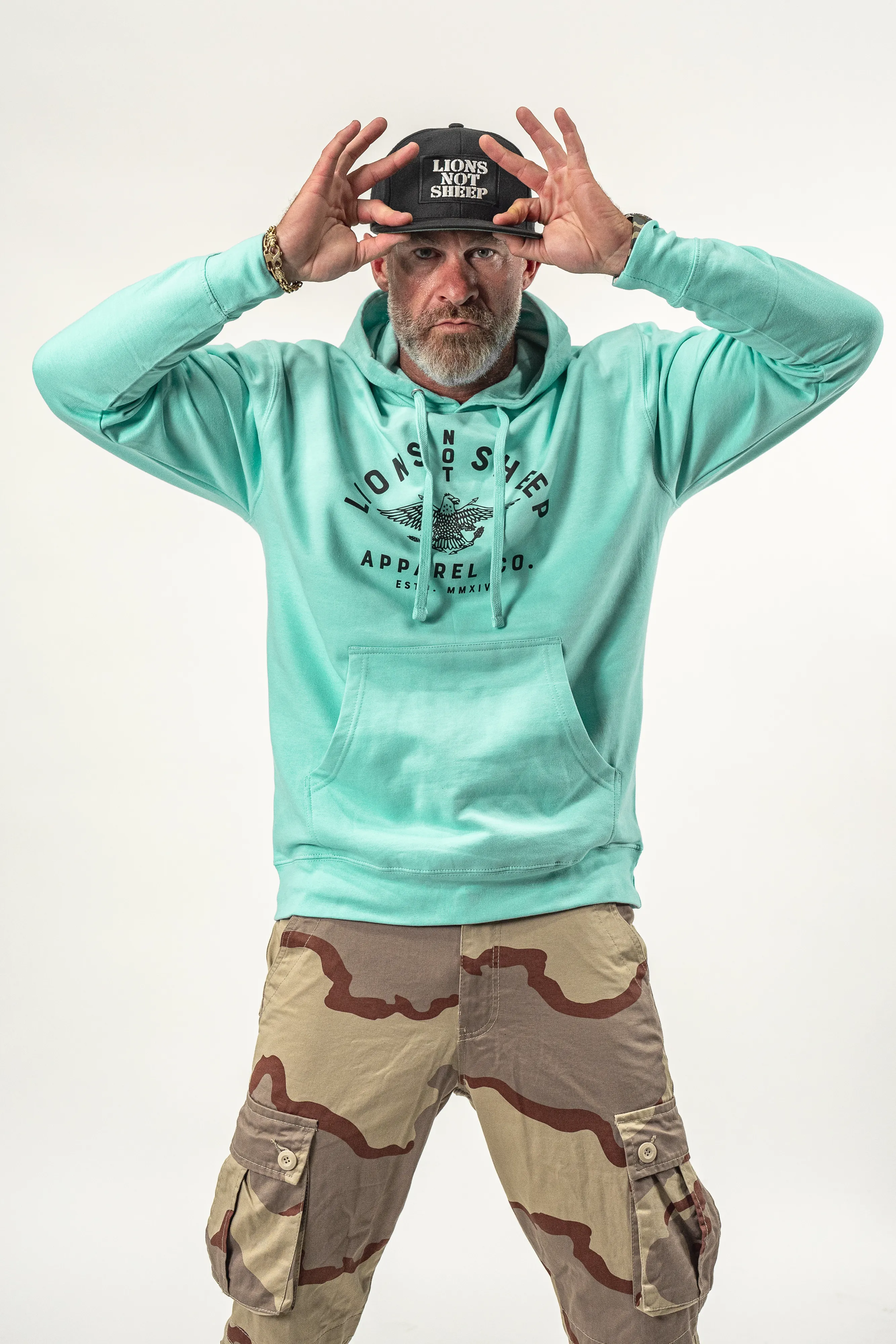 Lions Not Sheep "Vintage Eagle" Unisex Pullover Hoodie - Mint Edition