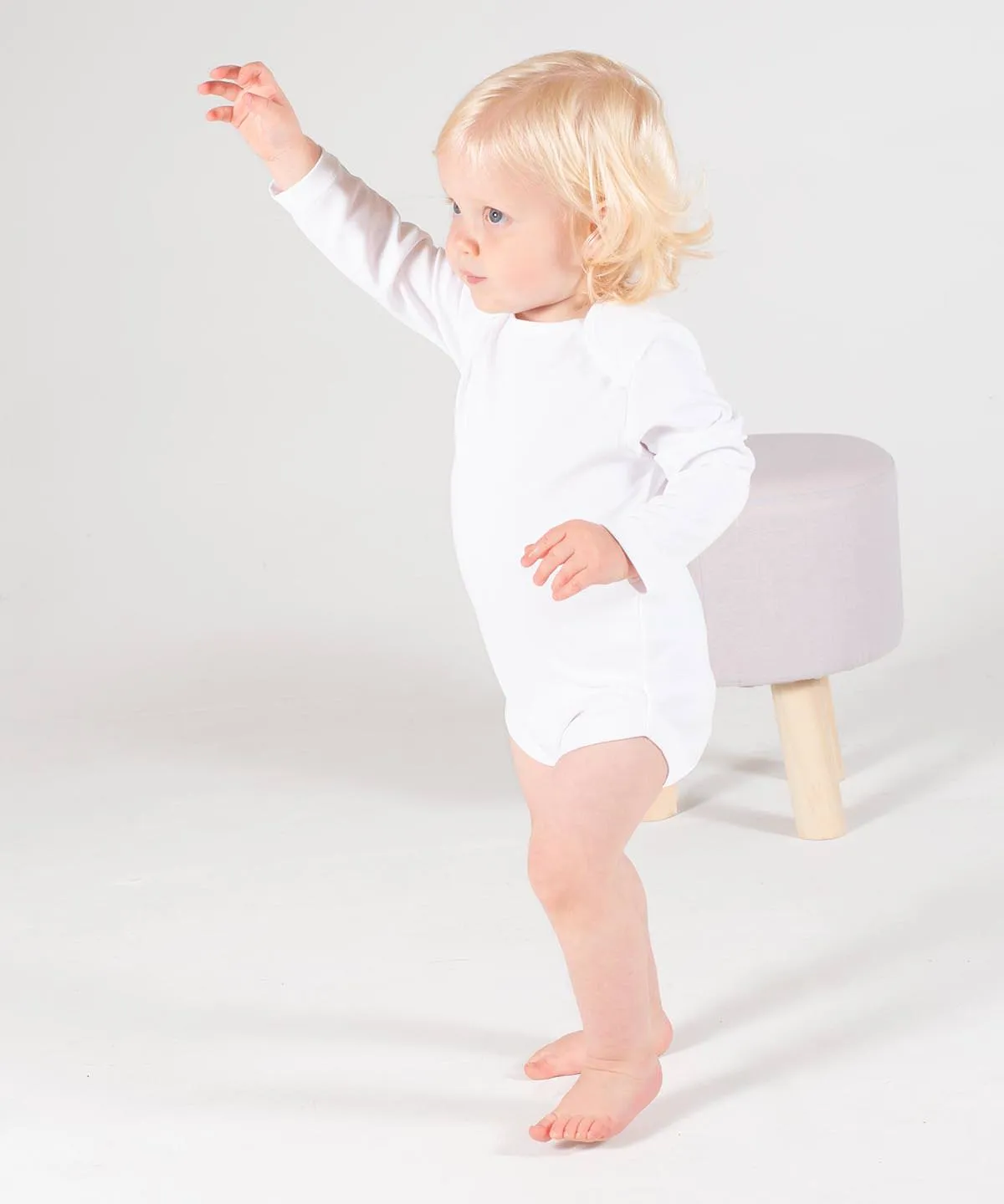 Long sleeve baby bodysuit | White