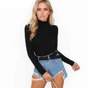 Long Sleeve Turtleneck Skinny Bodysuit