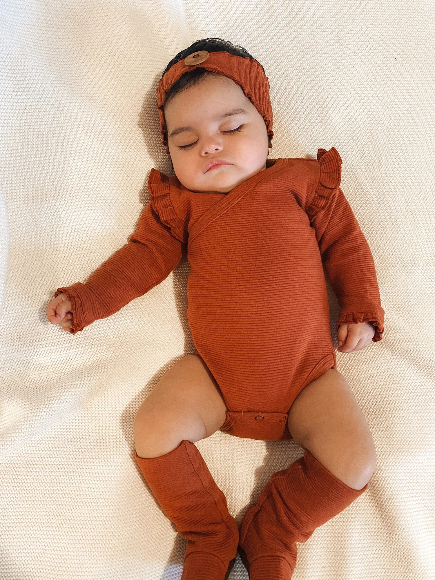 L'ovedbaby Corduroy Ruffle Wrap Bodysuit