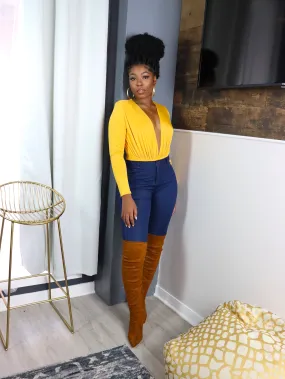MARILYN MONROE Bodysuit in Mustard