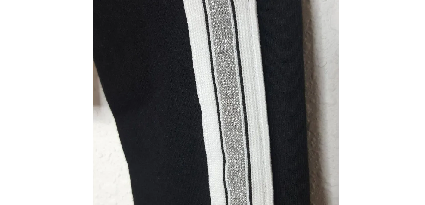 Material Girl Active Long Sleeve Black Varsity Bodysuit, Size Medium