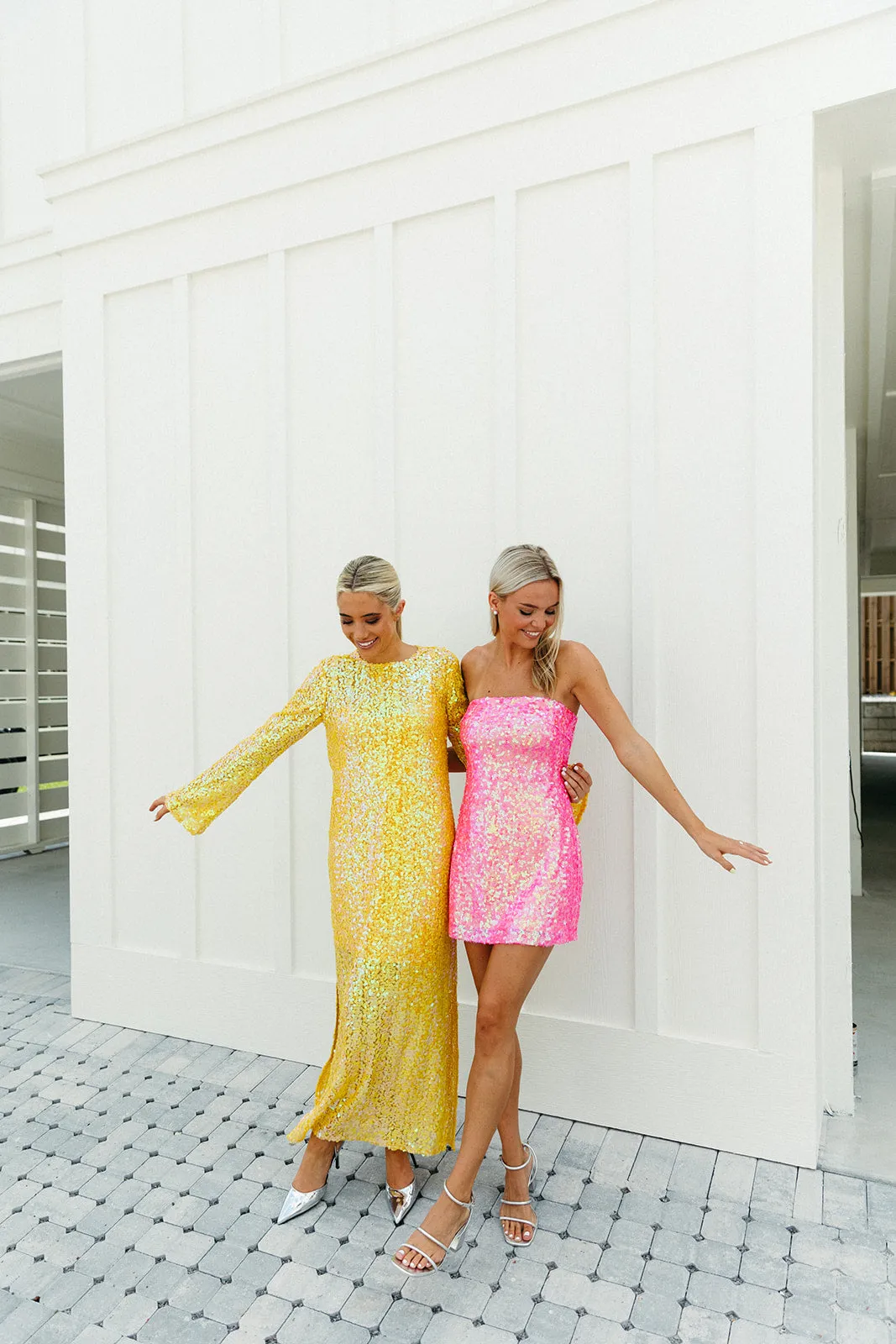 On My Way Dress - Pink Sequins