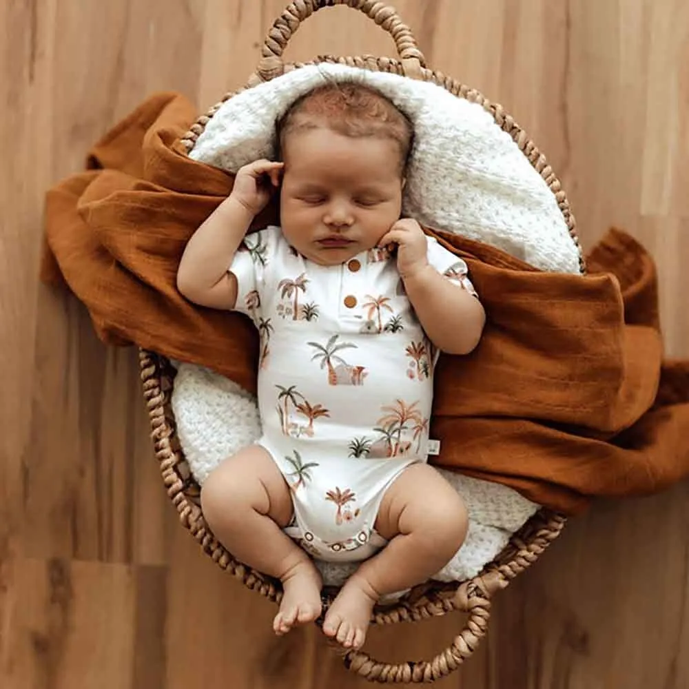 Palm Springs Short Sleeve Organic Bodysuit