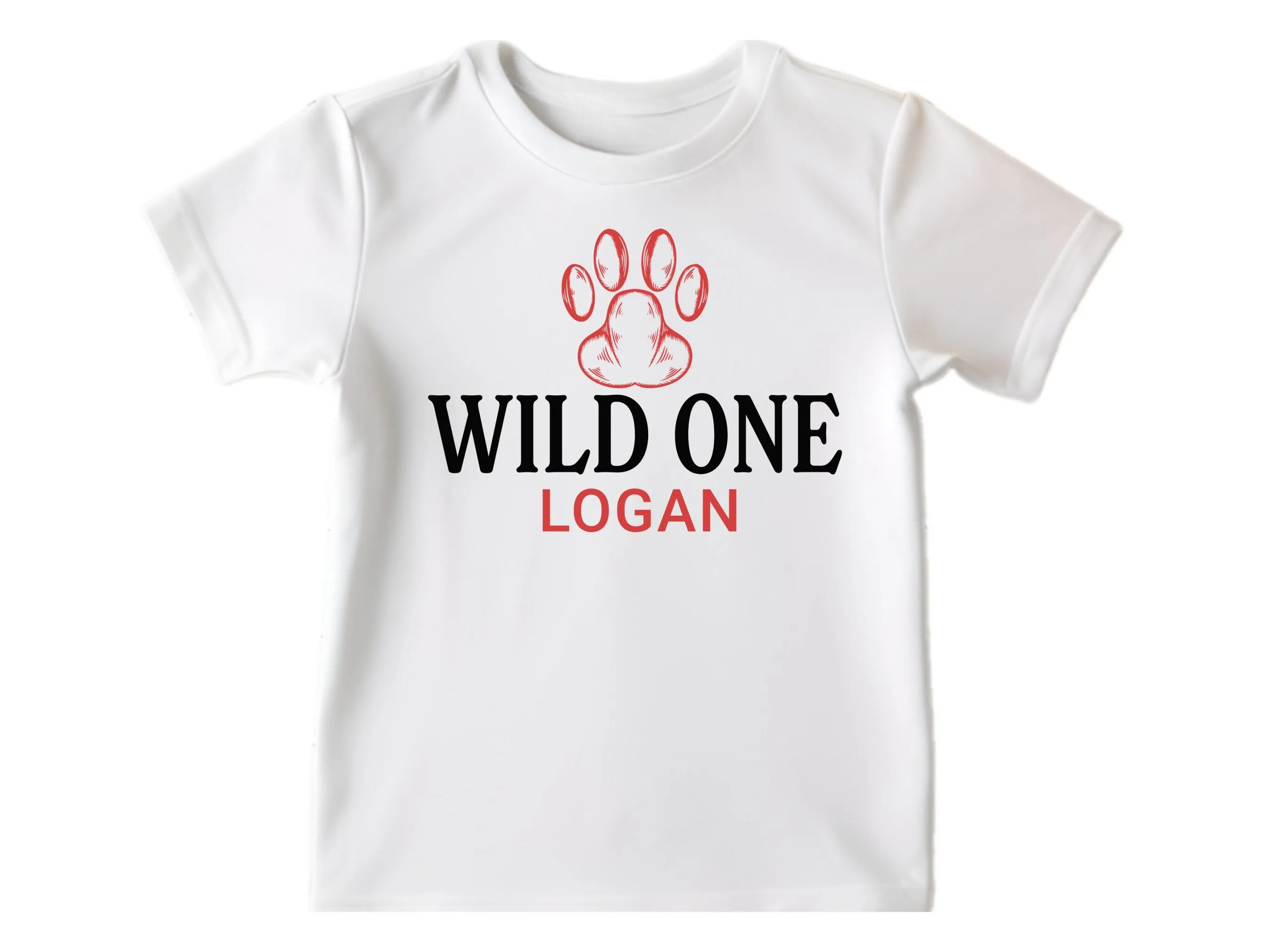 Personalized Name Long Sleeve Boys Bodysuit with Wild One Slogan