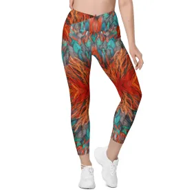 Phoenix Rising Crossover Leggings with Pockets, lioness-love