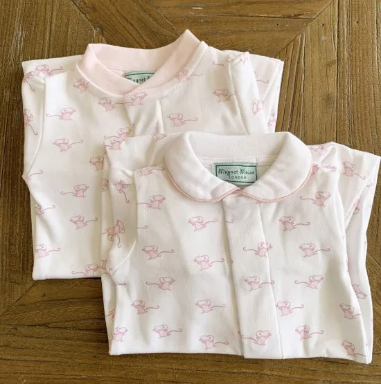 Pink Mouse: Cotton Onesie