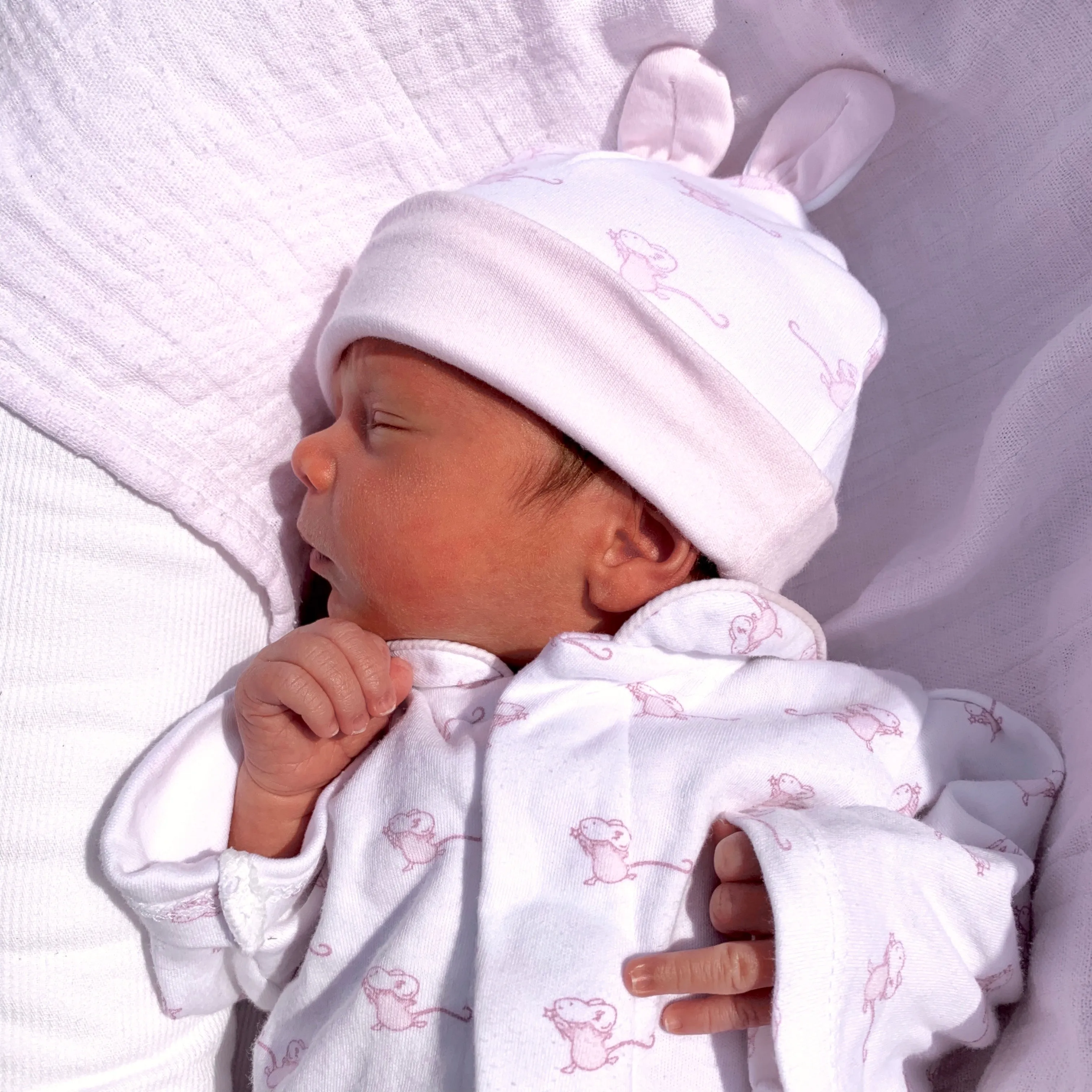 Pink Mouse: Cotton Onesie