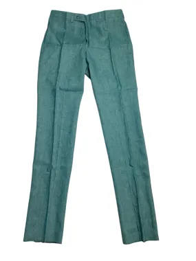 Robert Graham Men's Delave Slim Fit Linen Suit Dress Pants Size 34 Teal Green