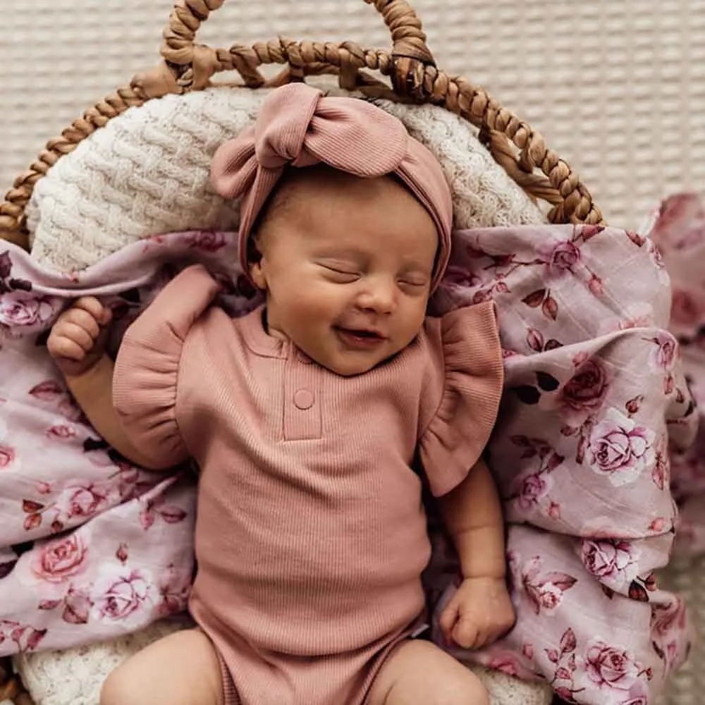 Rose Short Sleeve Organic Bodysuit