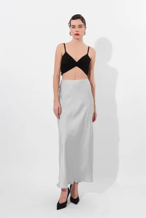 RYN Wholesale Satin Long Skirt Gray - Hobbs