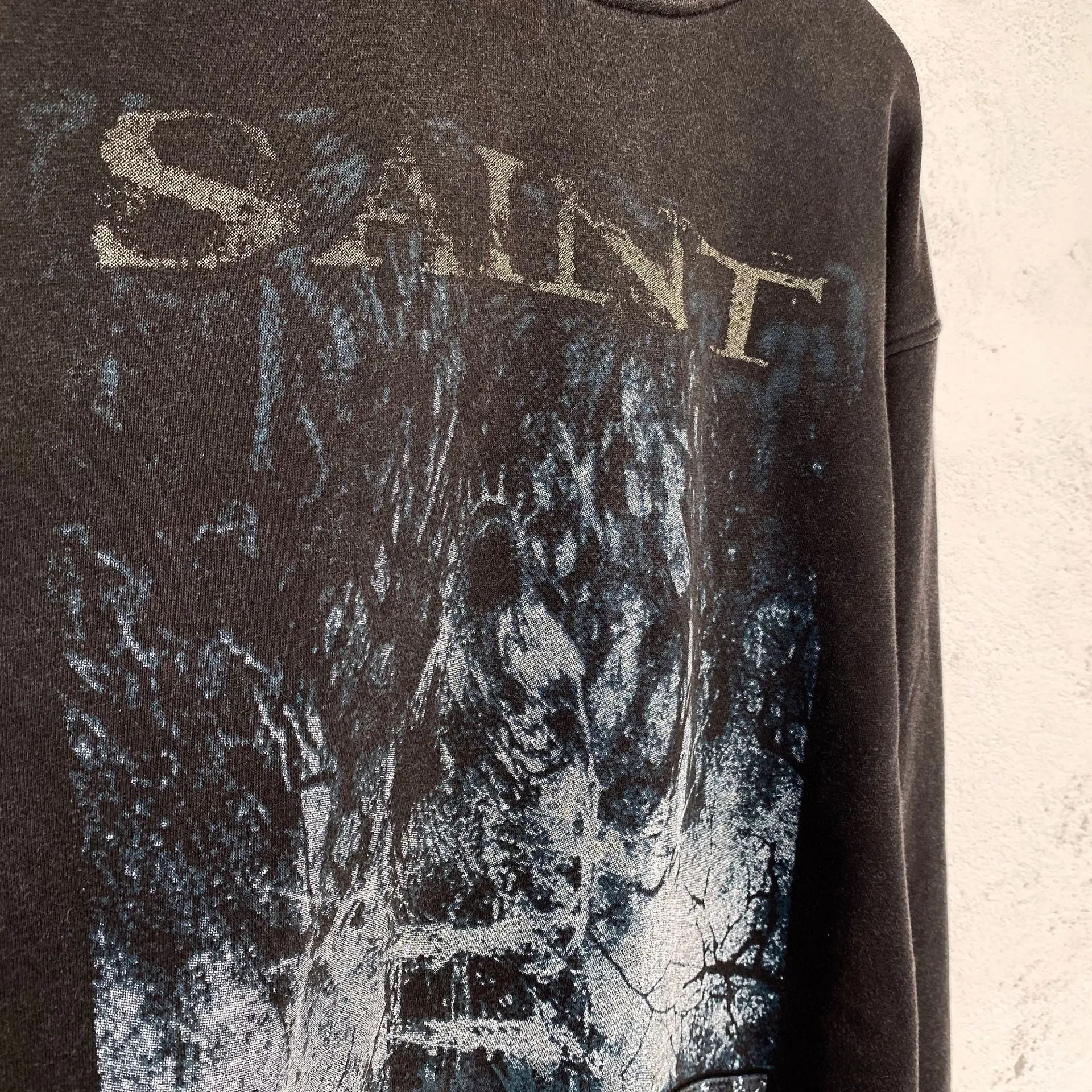 Saint Michael Hoodie Joint Name Fog Dark Lady Limited Retro Heavy Distressed Hooded