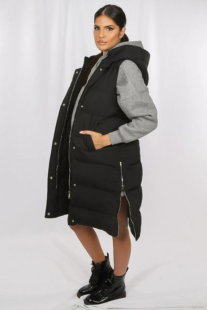 Sale Longline Padded Hooded Gilet - Jayla