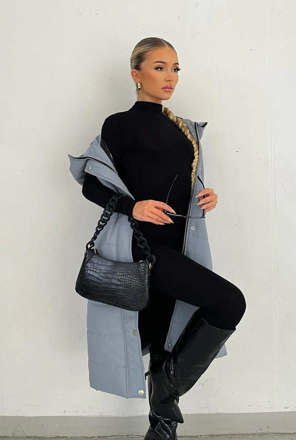 Sale Longline Padded Hooded Gilet - Jayla