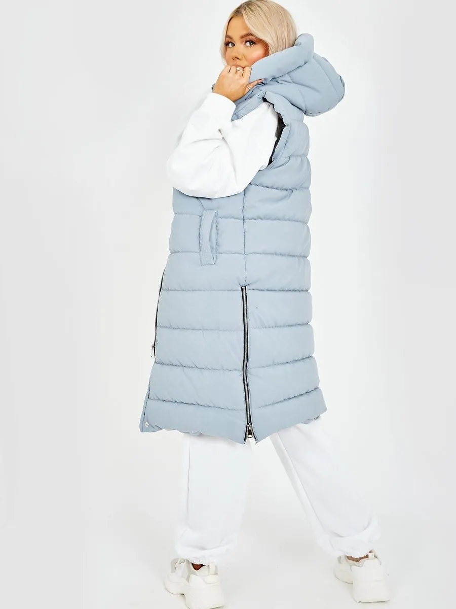 Sale Longline Padded Hooded Gilet - Jayla