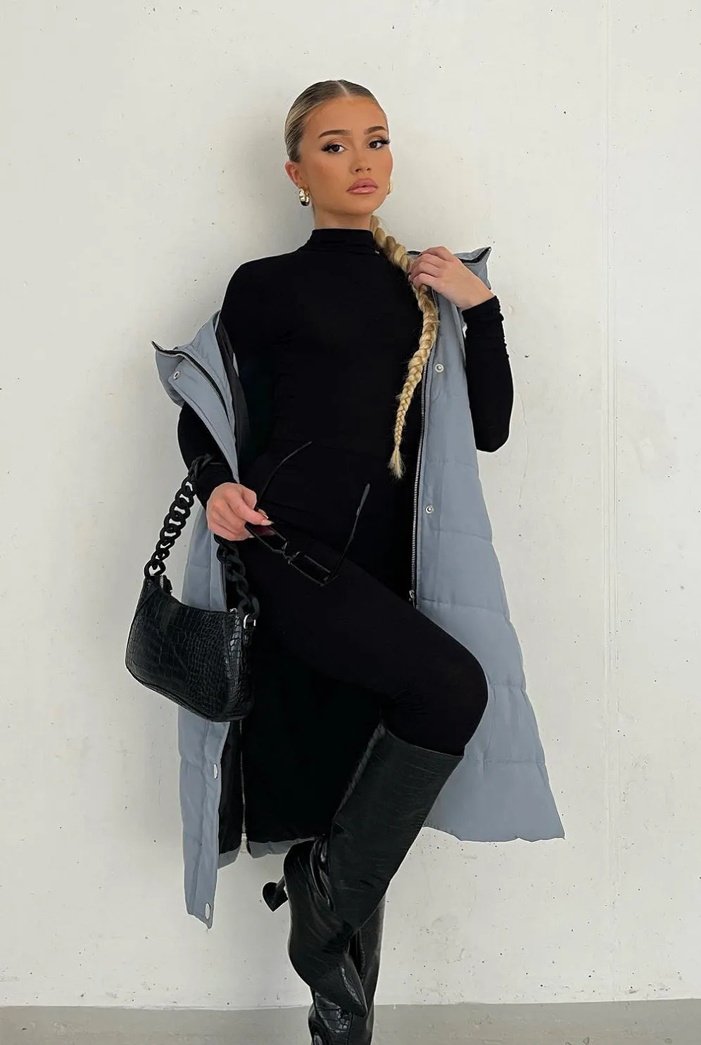 Sale Longline Padded Hooded Gilet - Jayla