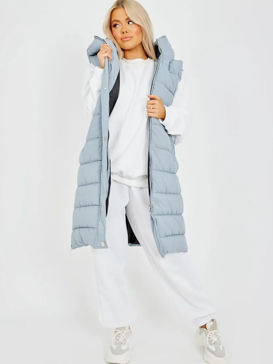 Sale Longline Padded Hooded Gilet - Jayla