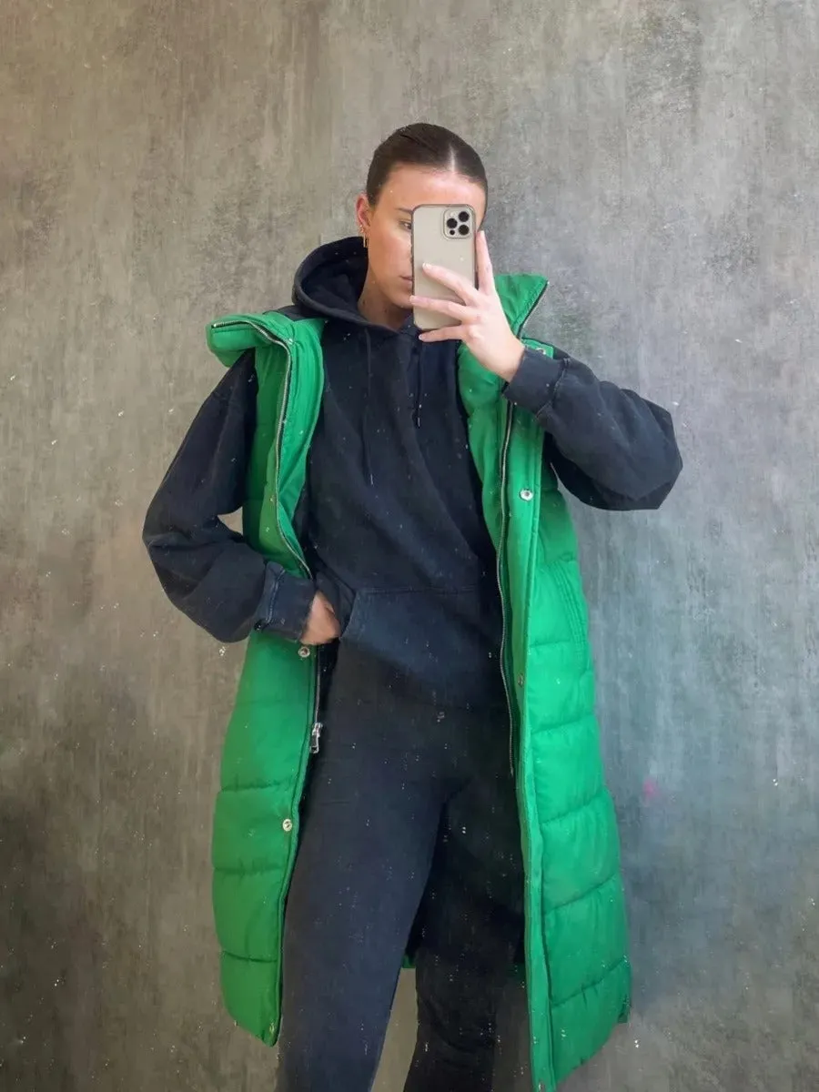 Sale Longline Padded Hooded Gilet - Jayla