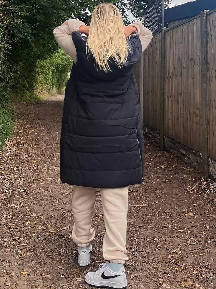 Sale Longline Padded Hooded Gilet - Jayla