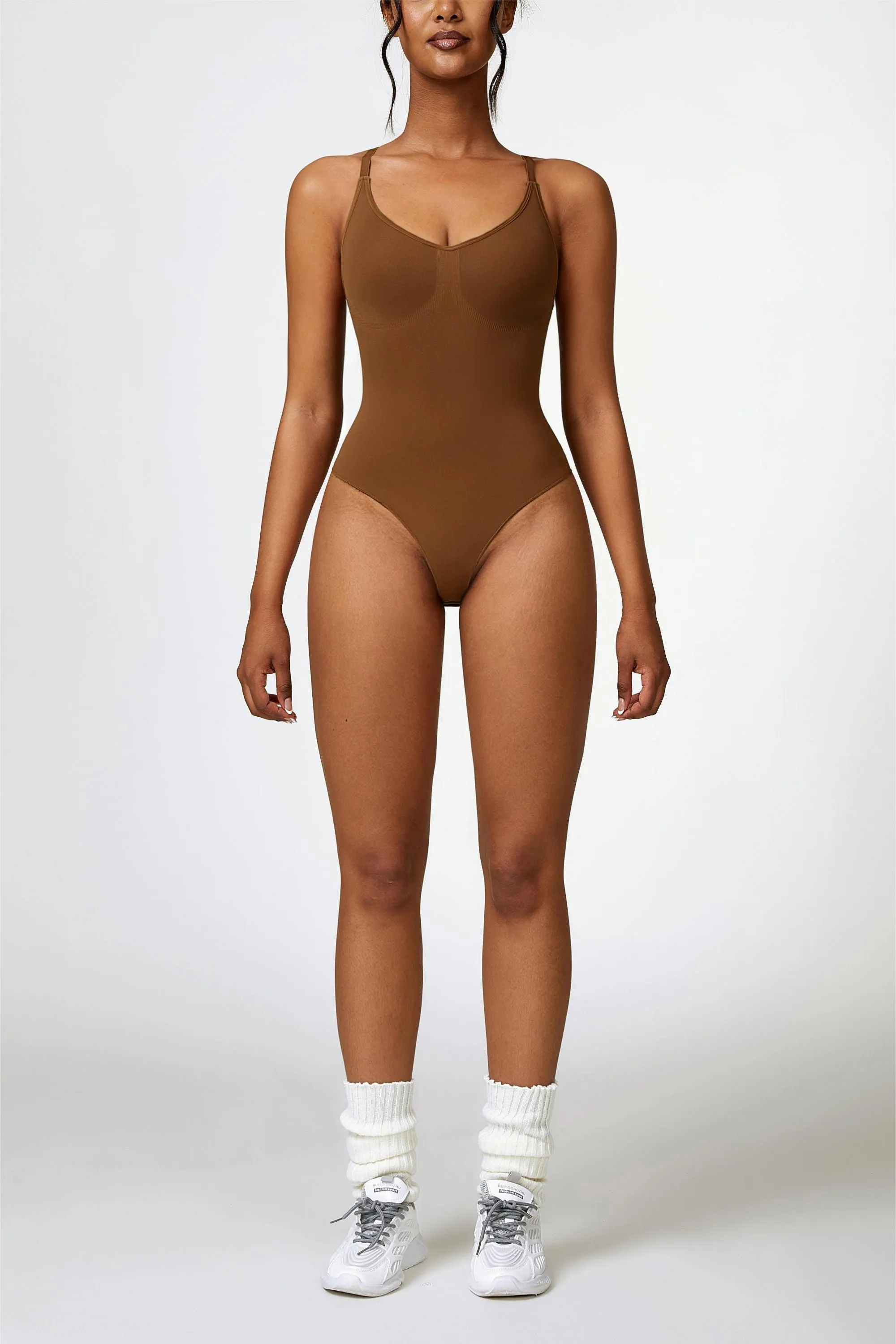 Scoop Neck Spaghetti Straps Shapewear Bodysuit