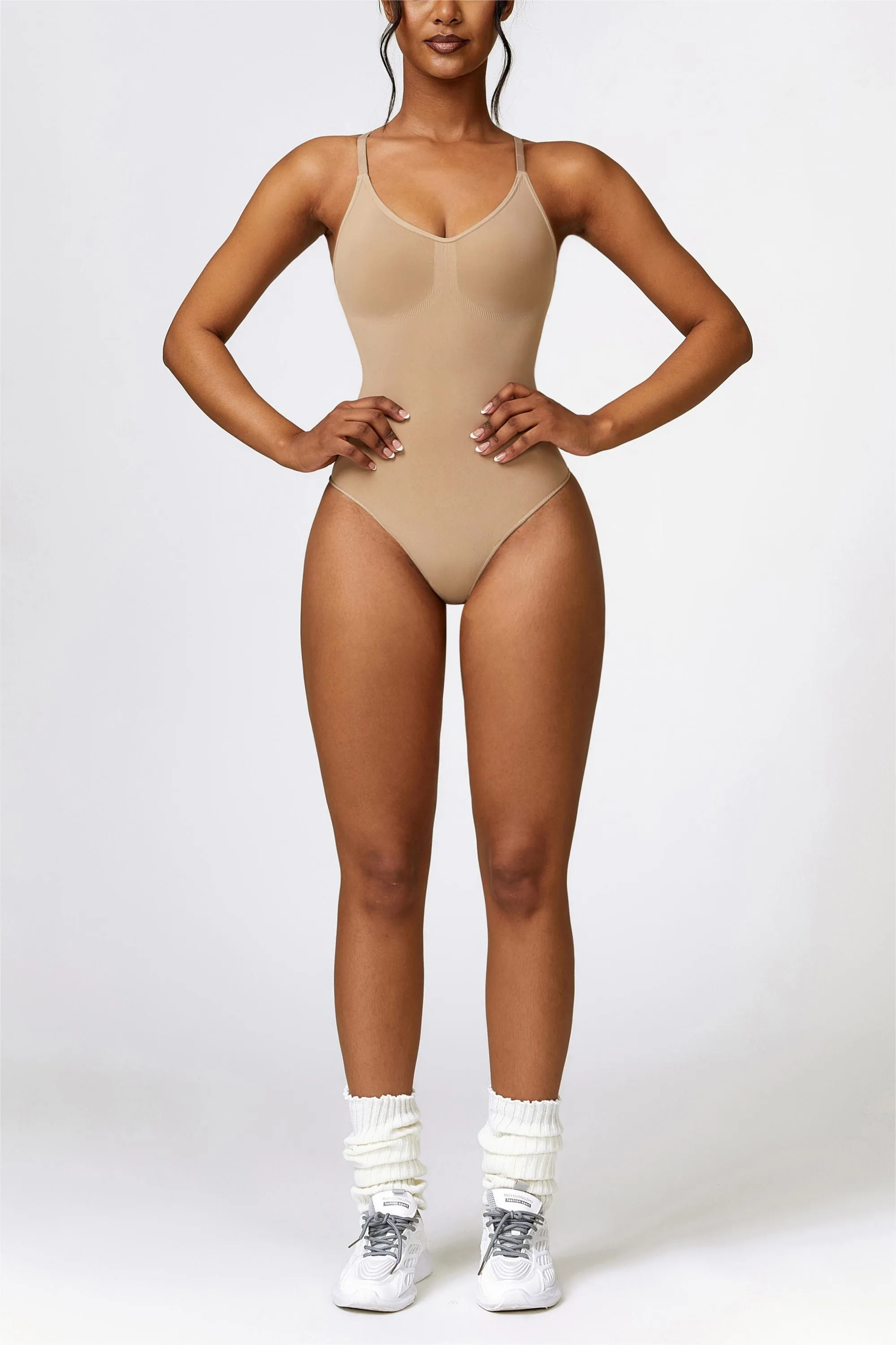 Scoop Neck Spaghetti Straps Shapewear Bodysuit