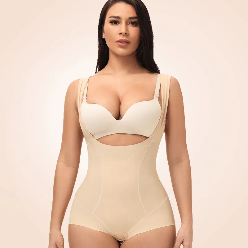 Seamless One-Piece Low Back Wide Strap Shapewear For Women