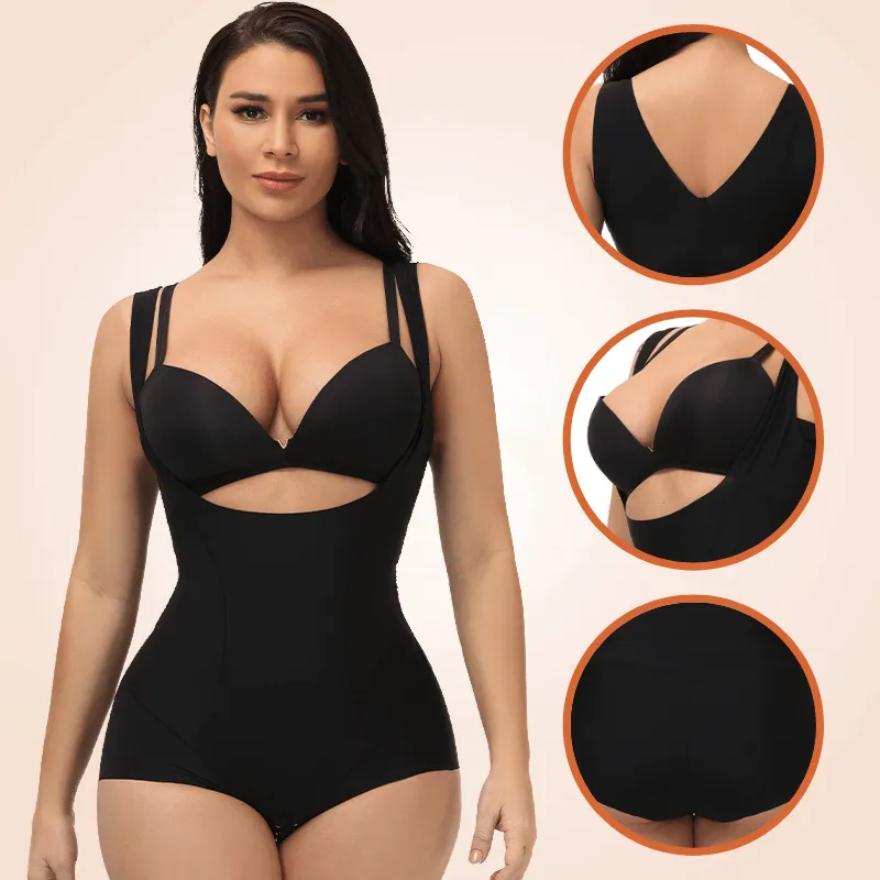 Seamless One-Piece Low Back Wide Strap Shapewear For Women