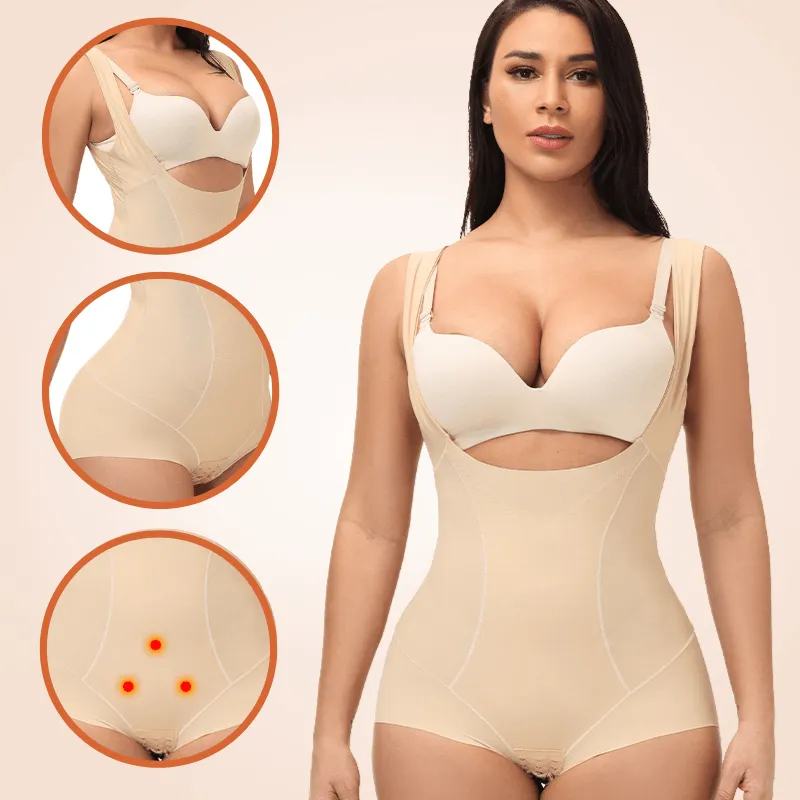 Seamless One-Piece Low Back Wide Strap Shapewear For Women