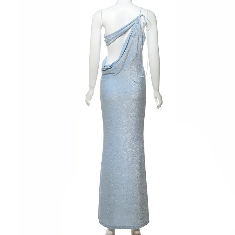 Sexy One Shoulder Cut-Out Backless Formal Dress
