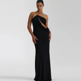 Sexy One Shoulder Cut-Out Backless Formal Dress
