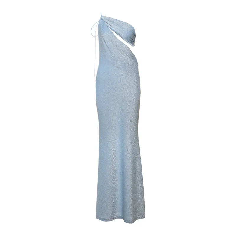 Sexy One Shoulder Cut-Out Backless Formal Dress