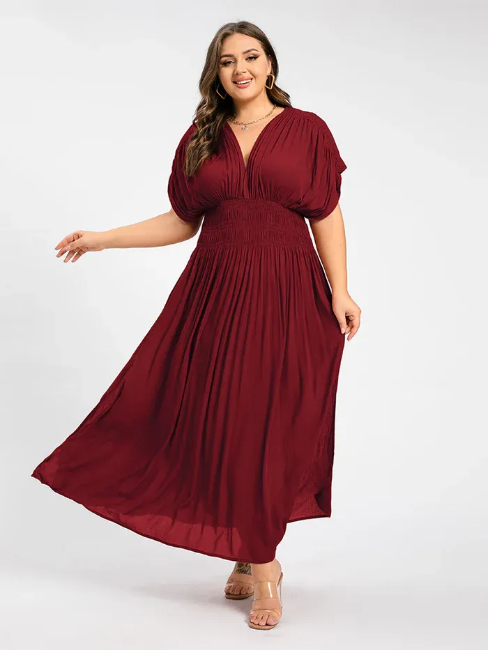 Sexy Slit V-Neck Maxi Dress