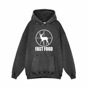 Shoot Buck Fast Food Vintage Washed Hoodie