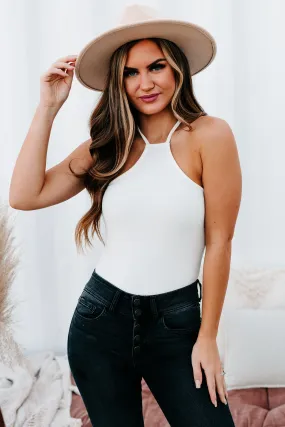 Spoken From The Heart Halter Neck Bodysuit (Off White)