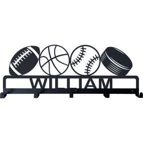Sport Metal Coat Rack, Wall Mount Hanger