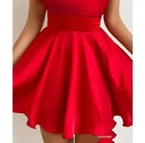 Suspender Satin Waist Skirt