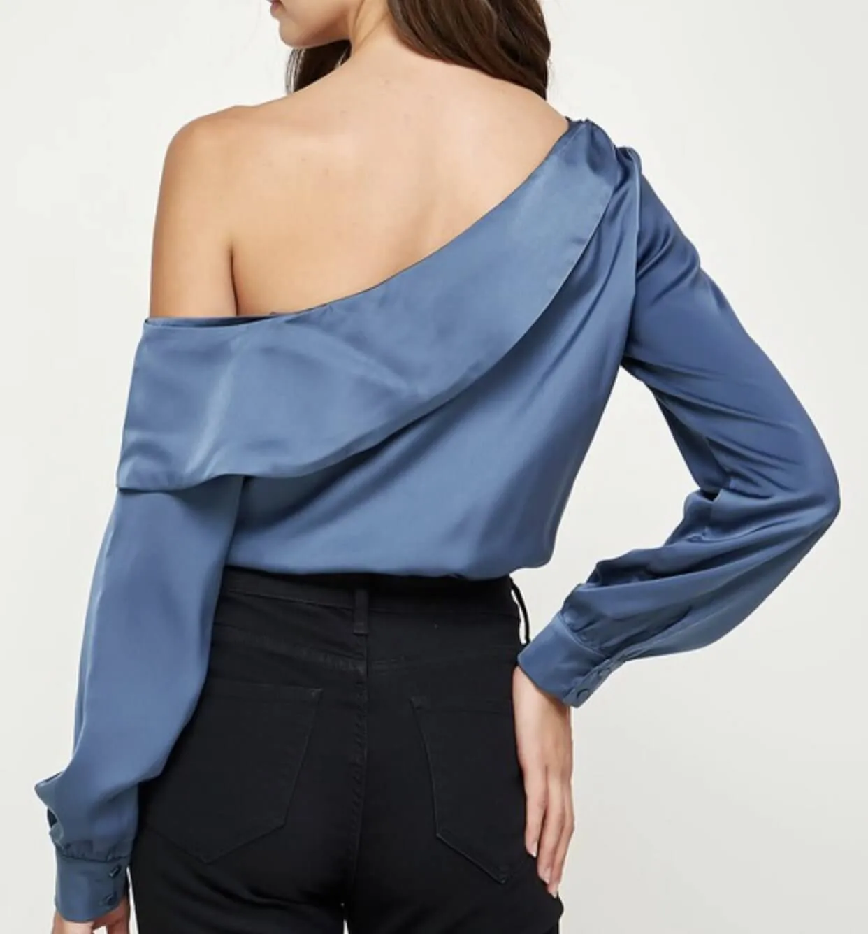 The Melody Bodysuit: One Shoulder Satin Bodysuit