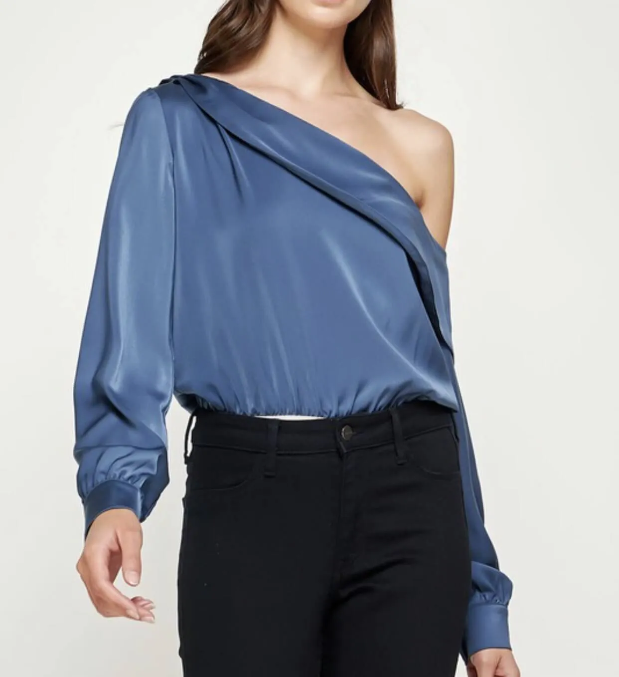 The Melody Bodysuit: One Shoulder Satin Bodysuit