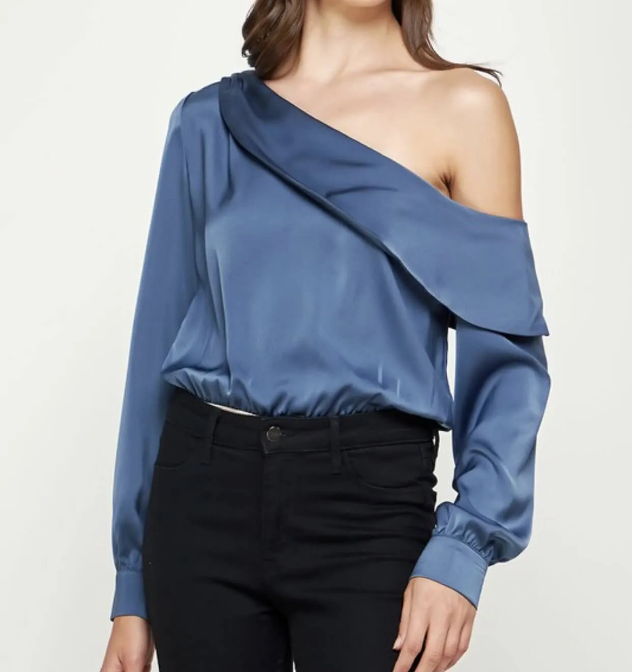 The Melody Bodysuit: One Shoulder Satin Bodysuit