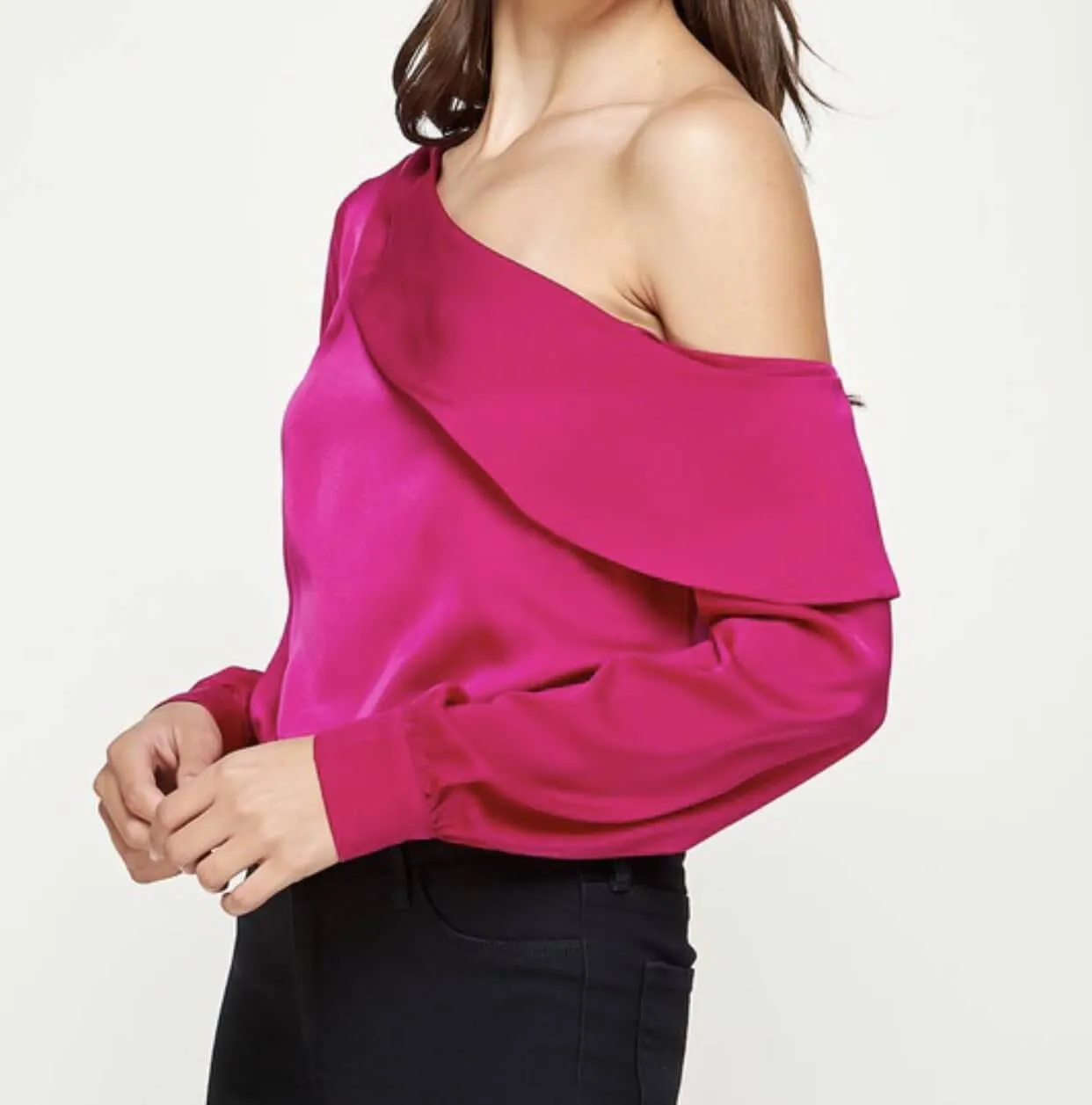 The Melody Bodysuit: One Shoulder Satin Bodysuit