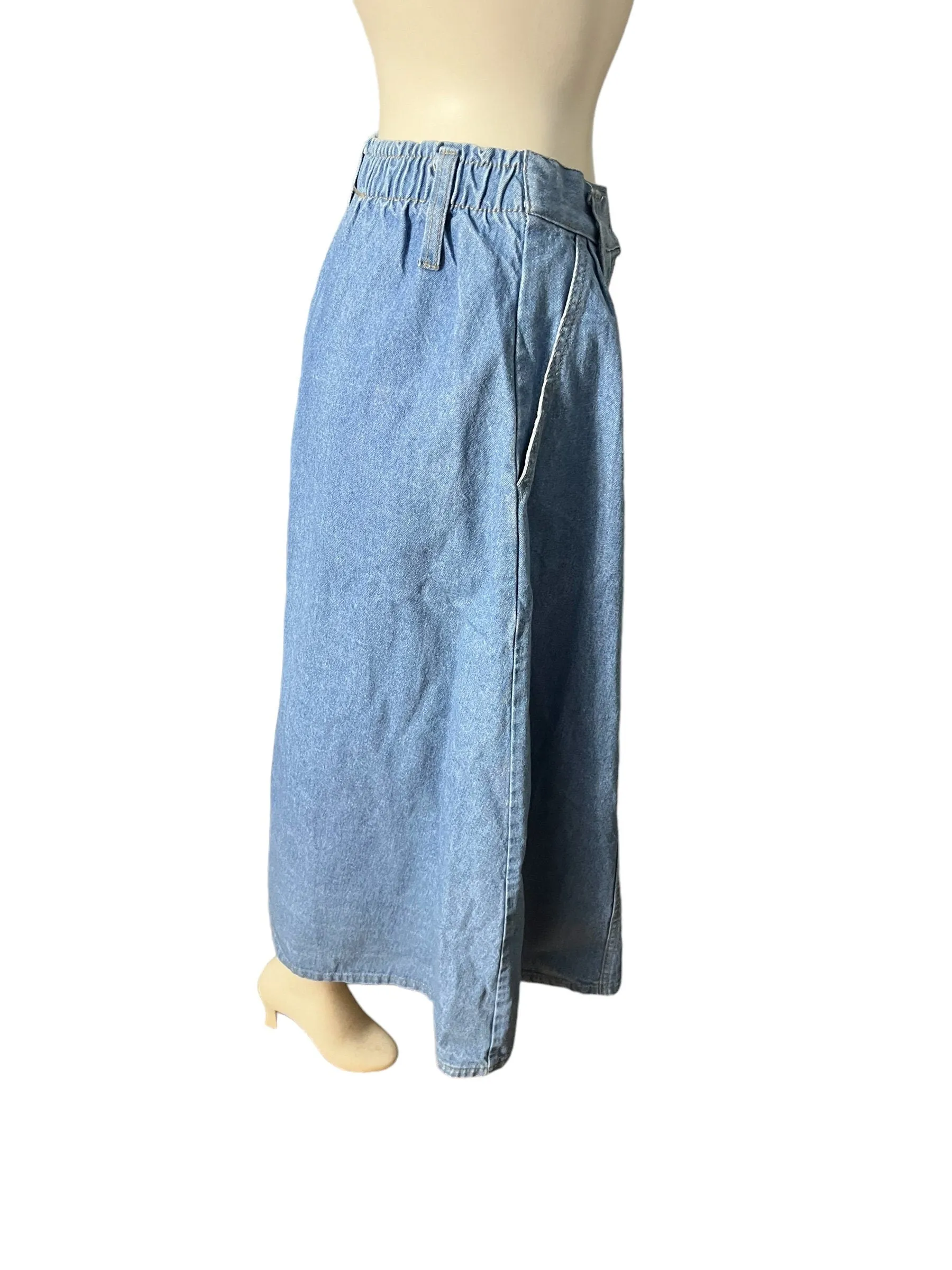 Vintage 80's long jean skirt L Venice Blues