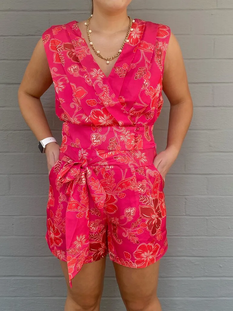 Women's Pink Floral Shorts