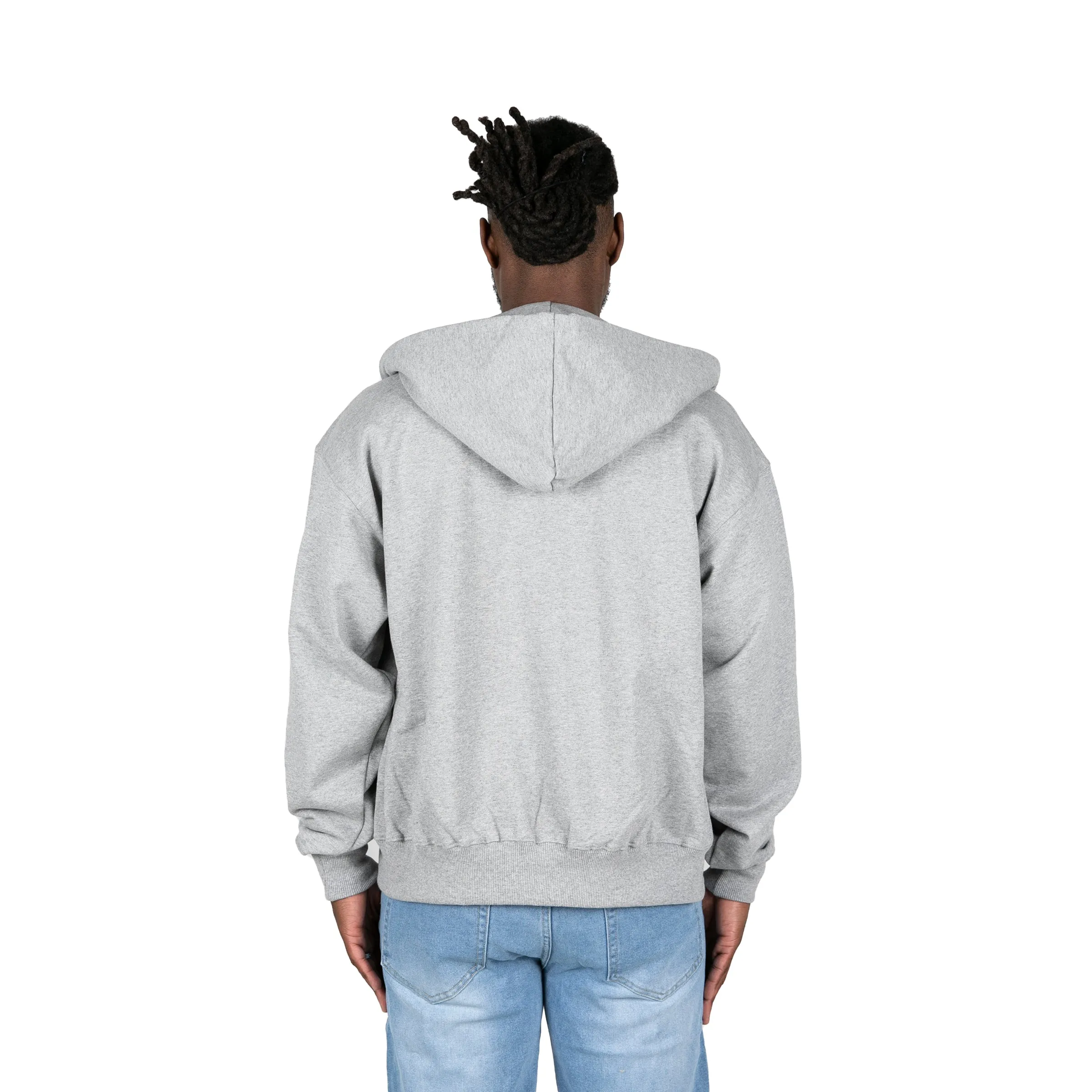 ZIP UP HOODIE - HEATHER GREY